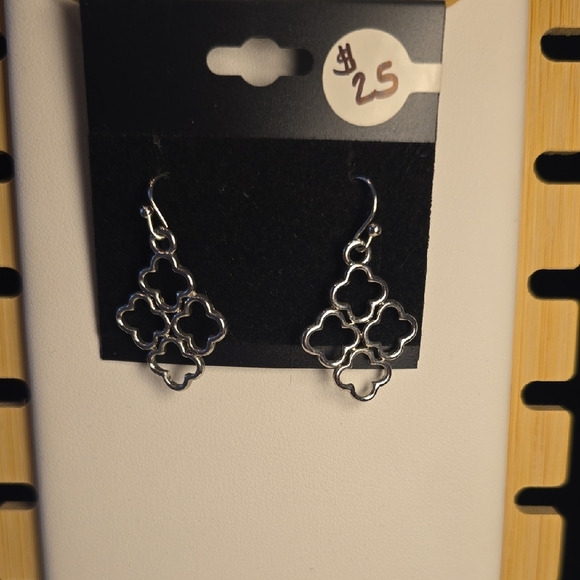 Brighton Silver Geometric Dangle Earrings - Picture 1 of 3